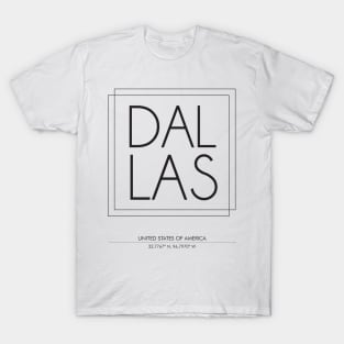 Dallas City Minimal Typography 2 T-Shirt